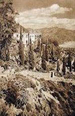 Engraving: Villa Taormina, Sicily